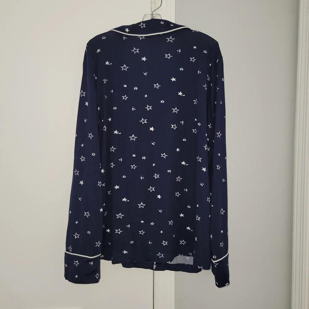 Navy Blue Star Print Women's Pajama Set